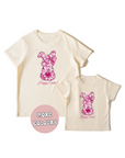 PINK BUNNY FLORAL CHINOISERIE FAMILY T SHIRT