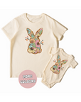 FLOWER BUNNY BOHO TSHIRT FAMILY MATCHING