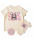 BUNNY PINK CHECKERED  RETRO TSHIRT