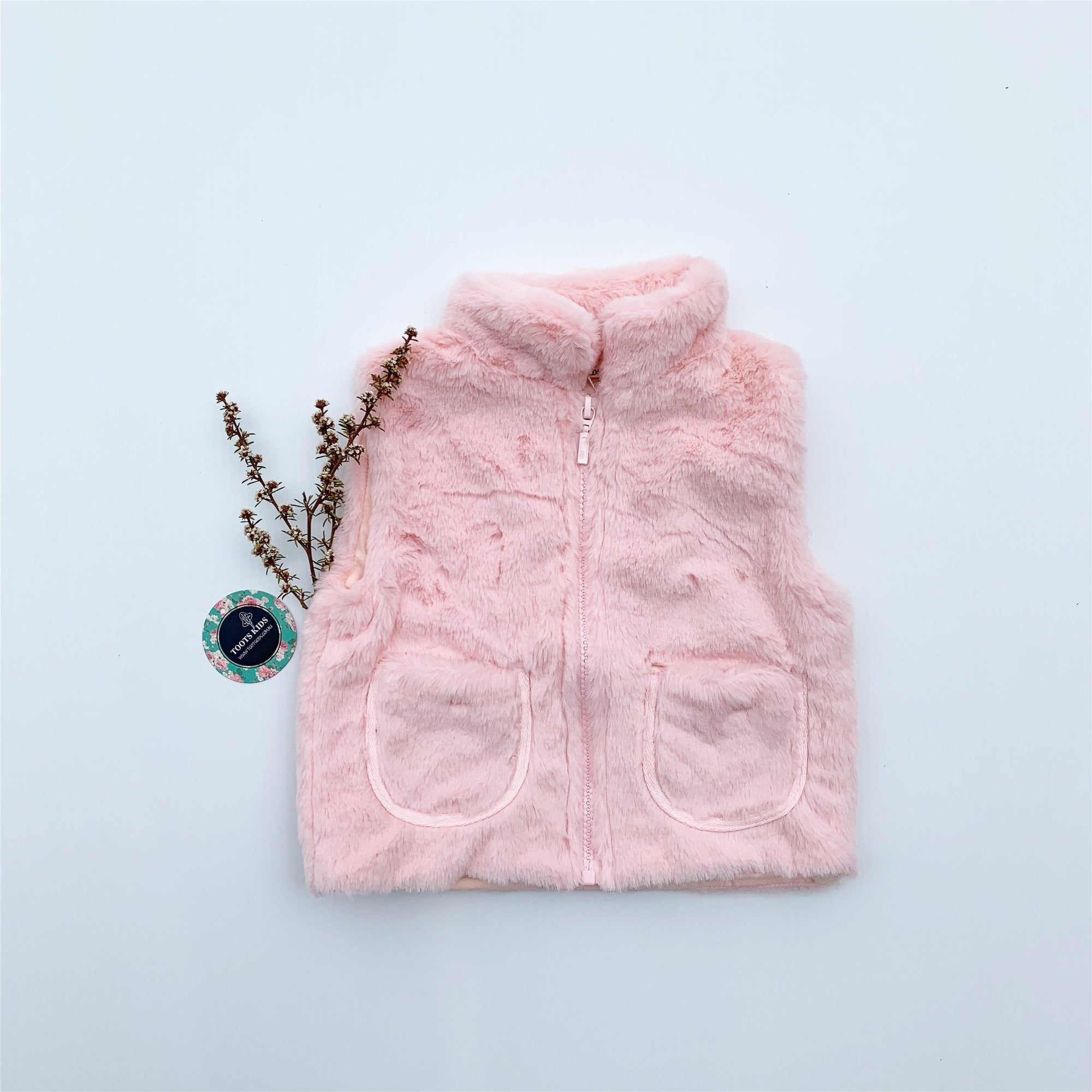 Baby Pink Fur Vest - Toots Kids