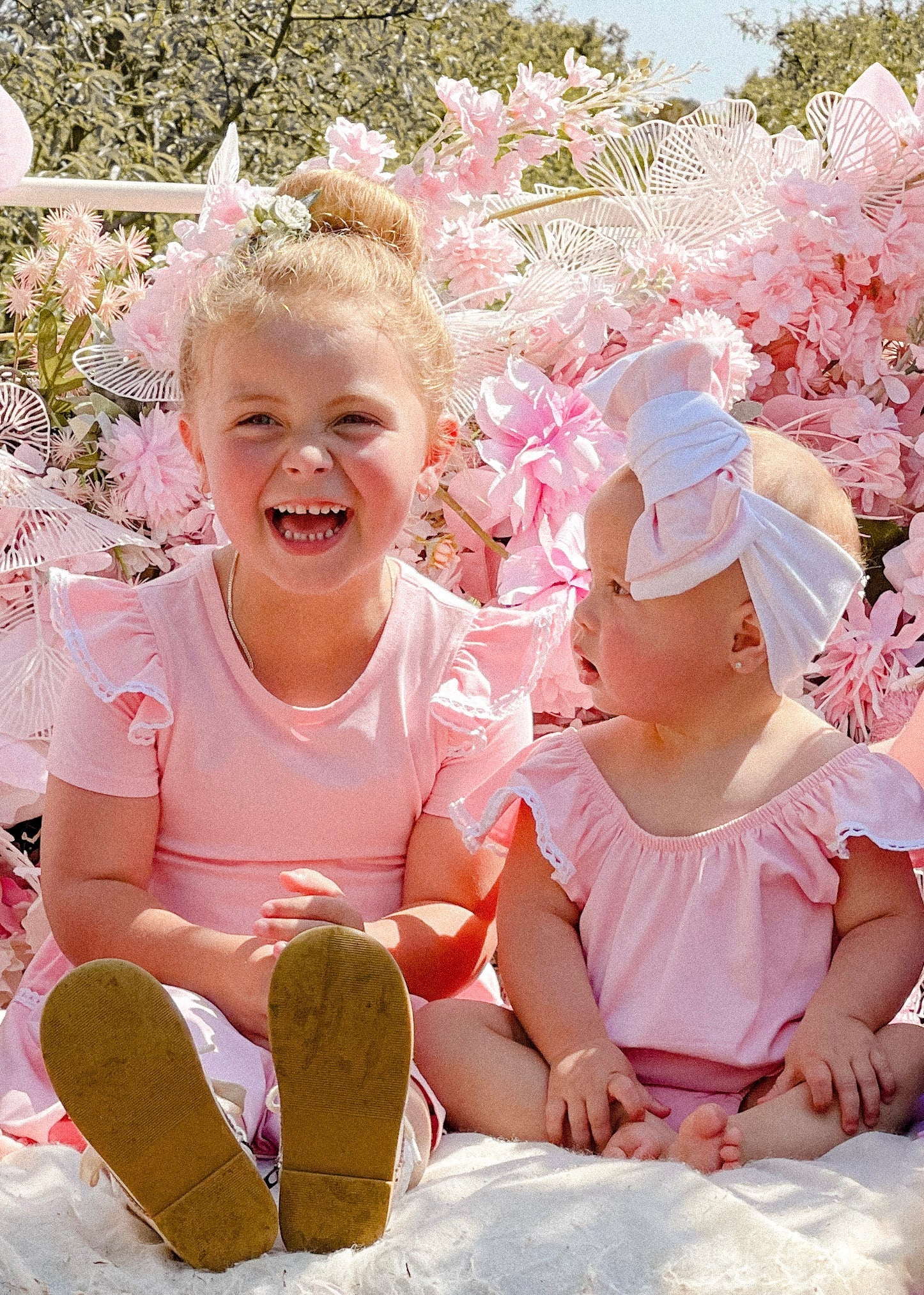 BABY PINK TWIRLY GIRL DRESS - Toots Kids