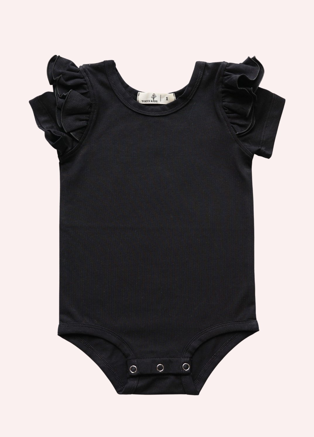 BLACK SHORT SLEEVE FLUTTER - Toots Kids