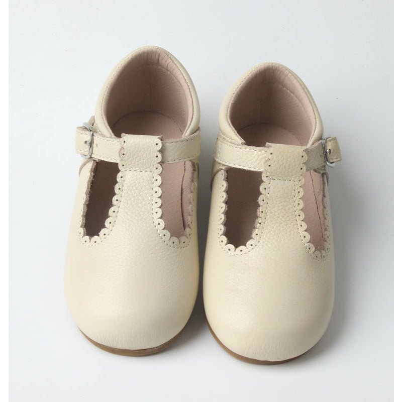 cream T-bar shoes - Toots Kids