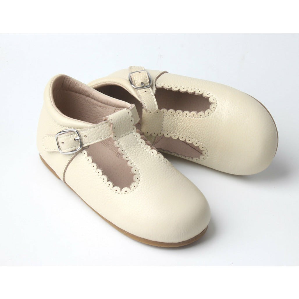 cream T-bar shoes - Toots Kids