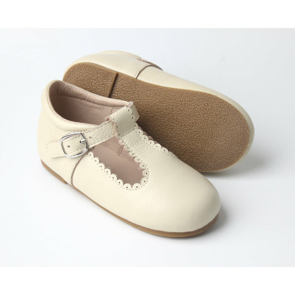 cream T-bar shoes - Toots Kids