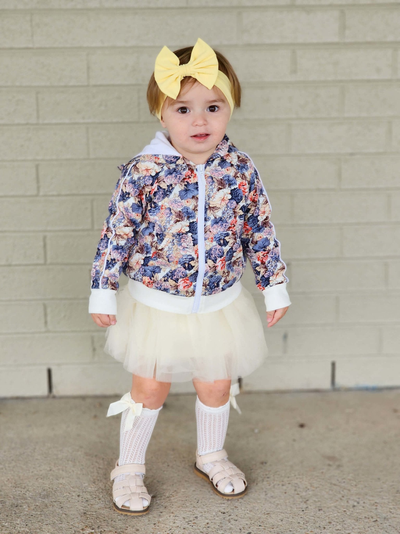 IVORY FLORAL HOODIE - Toots Kids