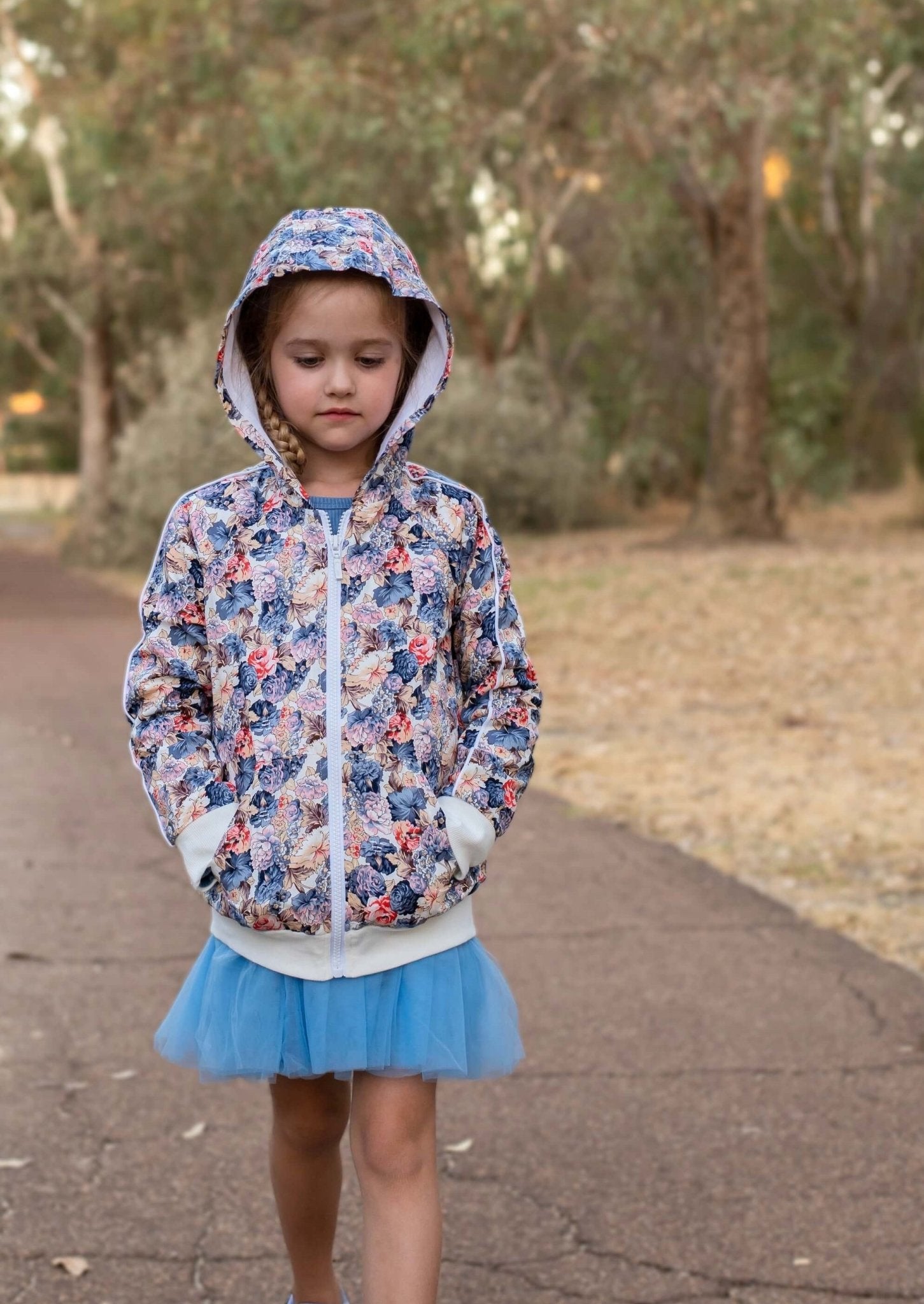 IVORY FLORAL HOODIE - Toots Kids