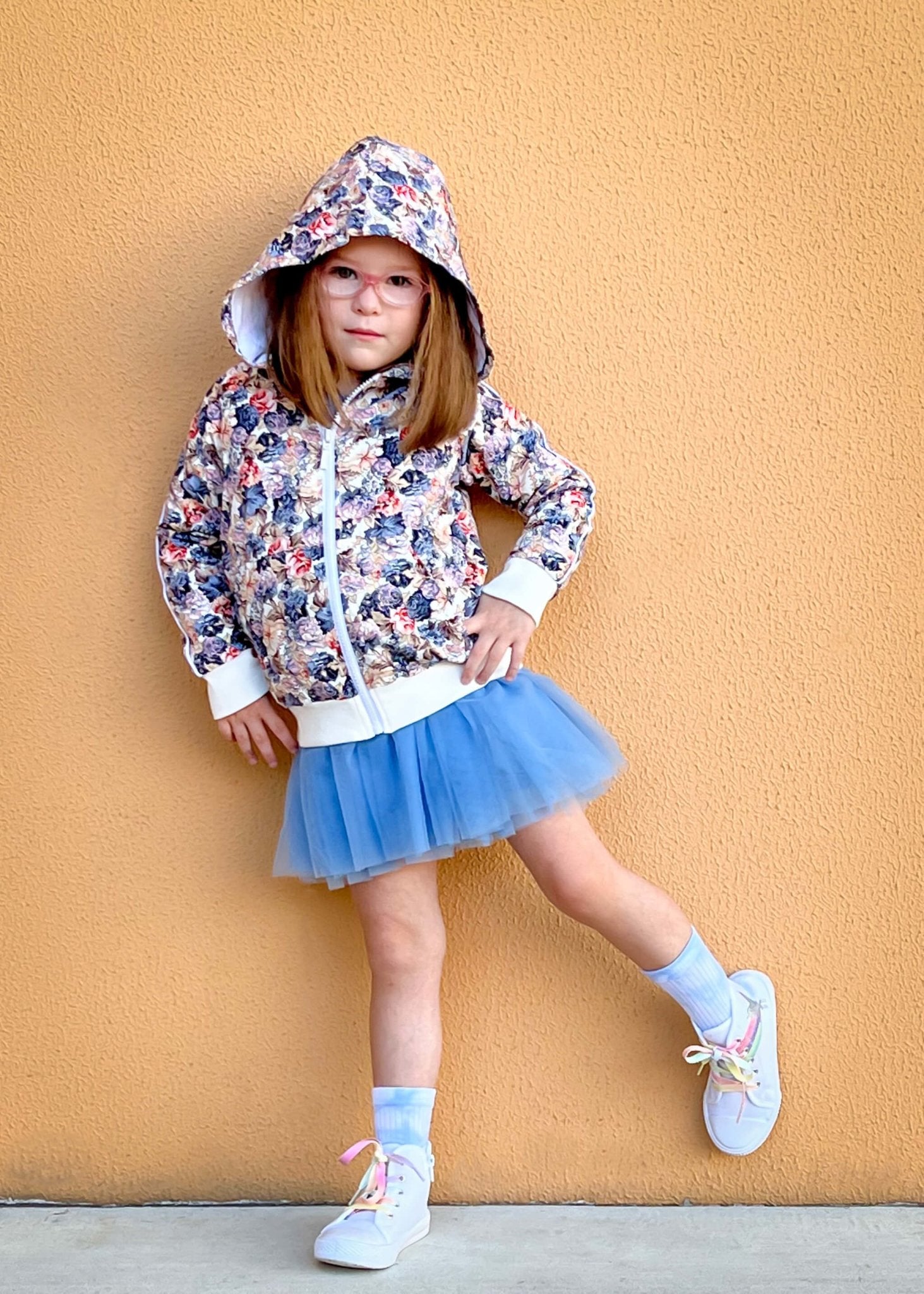 IVORY FLORAL HOODIE - Toots Kids