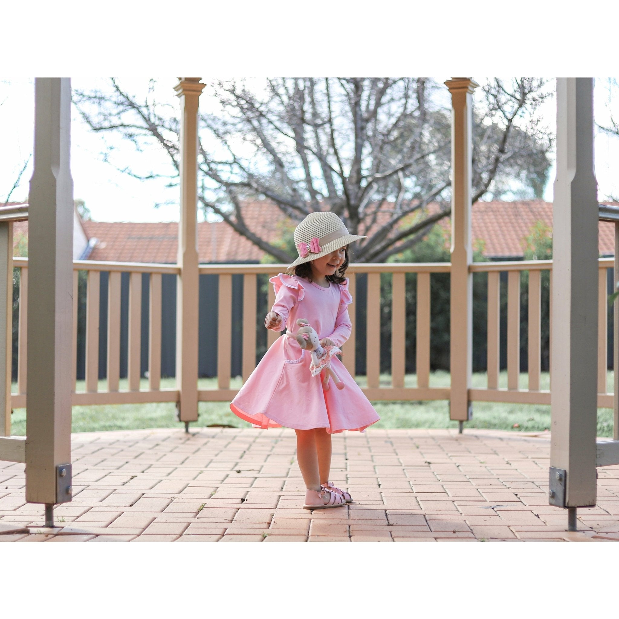 Baby girl in deals pink frock