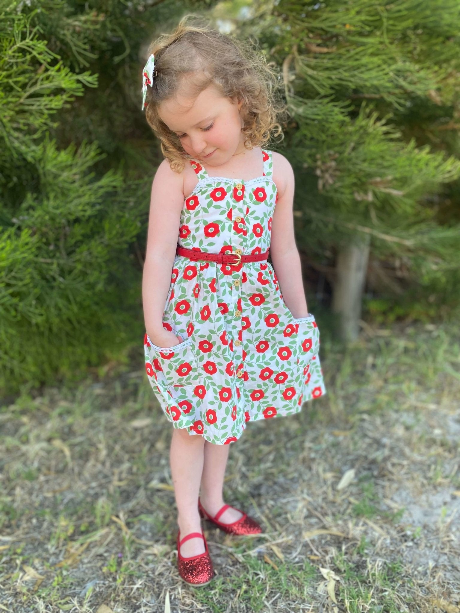 MARINA BUTTON DRESS - Toots Kids