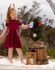 MERLOT WINE TWIRLY GIRL DRESS