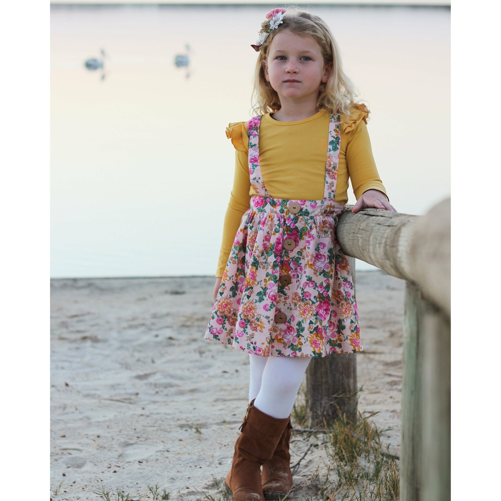 Mustard  long sleeve flutter - Toots Kids