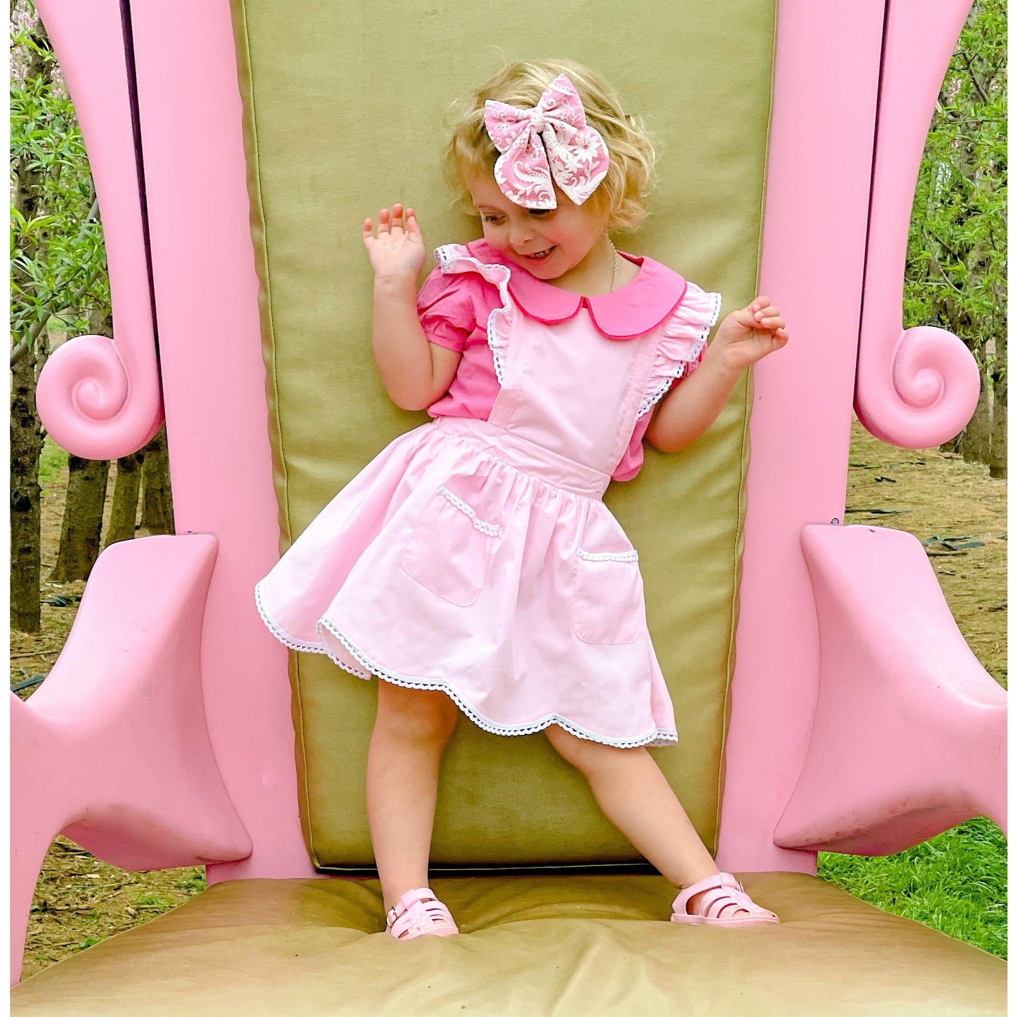 PINK FLUTTER PINNY - Toots Kids