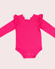 RUBY PINK LONG SLEEVE FLUTTER - Toots Kids