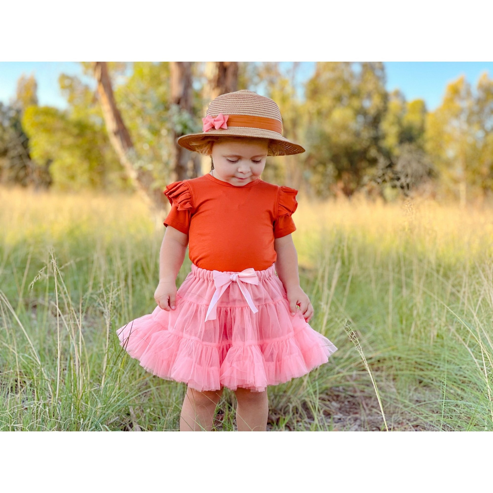 RUST SHORT SLEEVE FLUTTER - Toots Kids