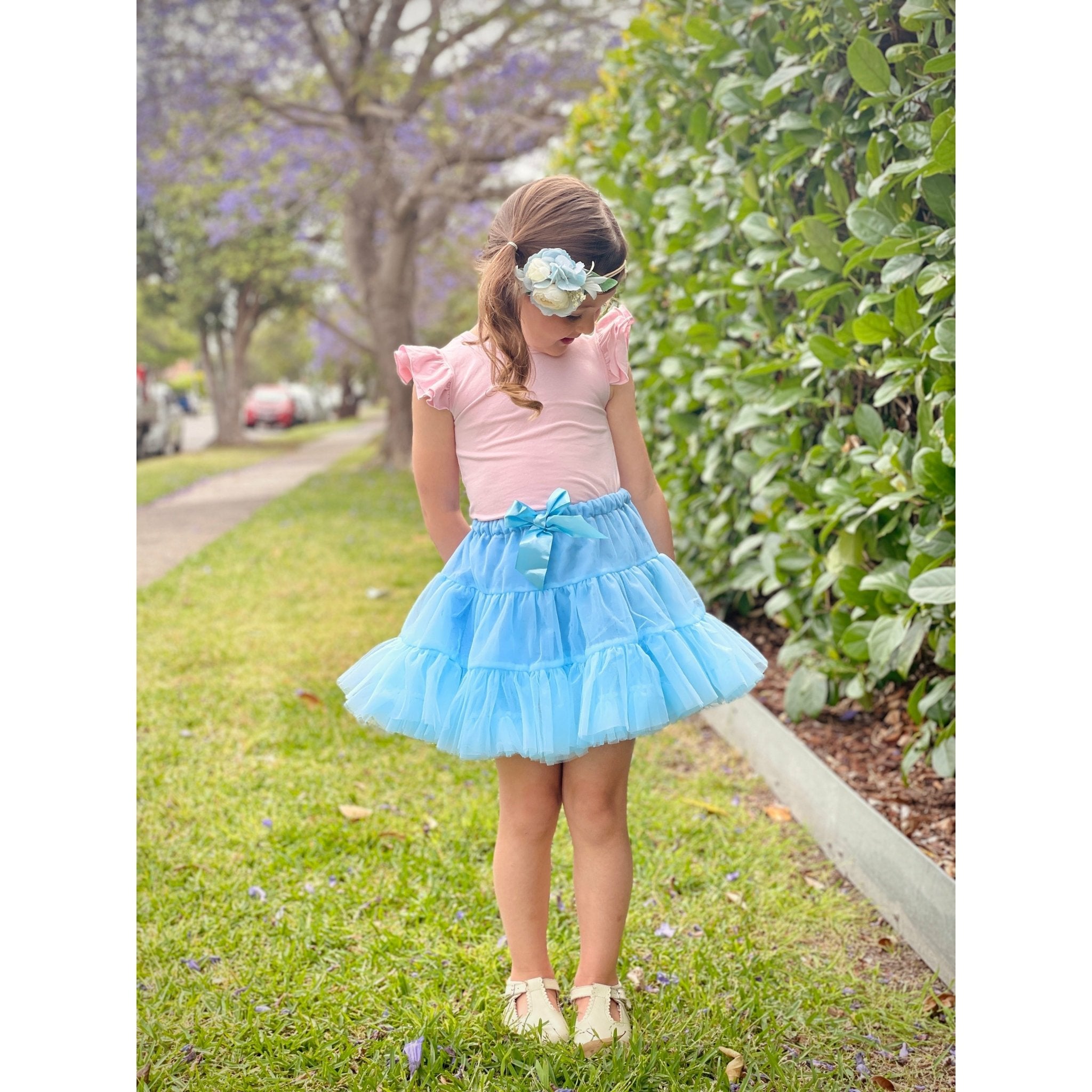 Blue tulle skirt hotsell