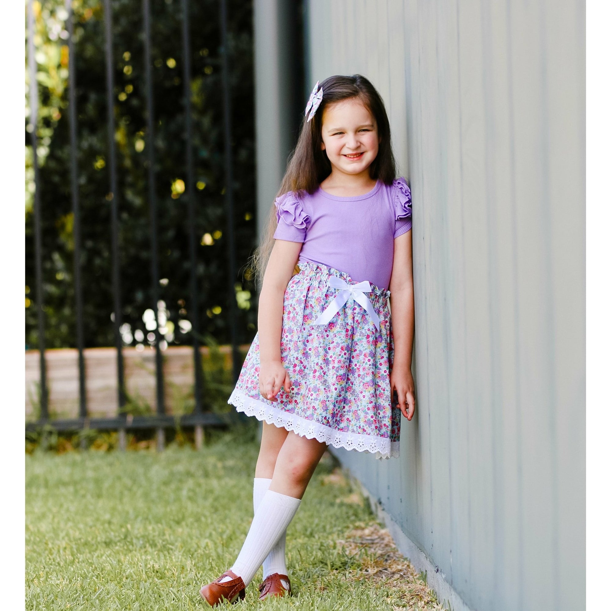 SWEET ORCHID SHORT SLEEVE FLUTTER - Toots Kids