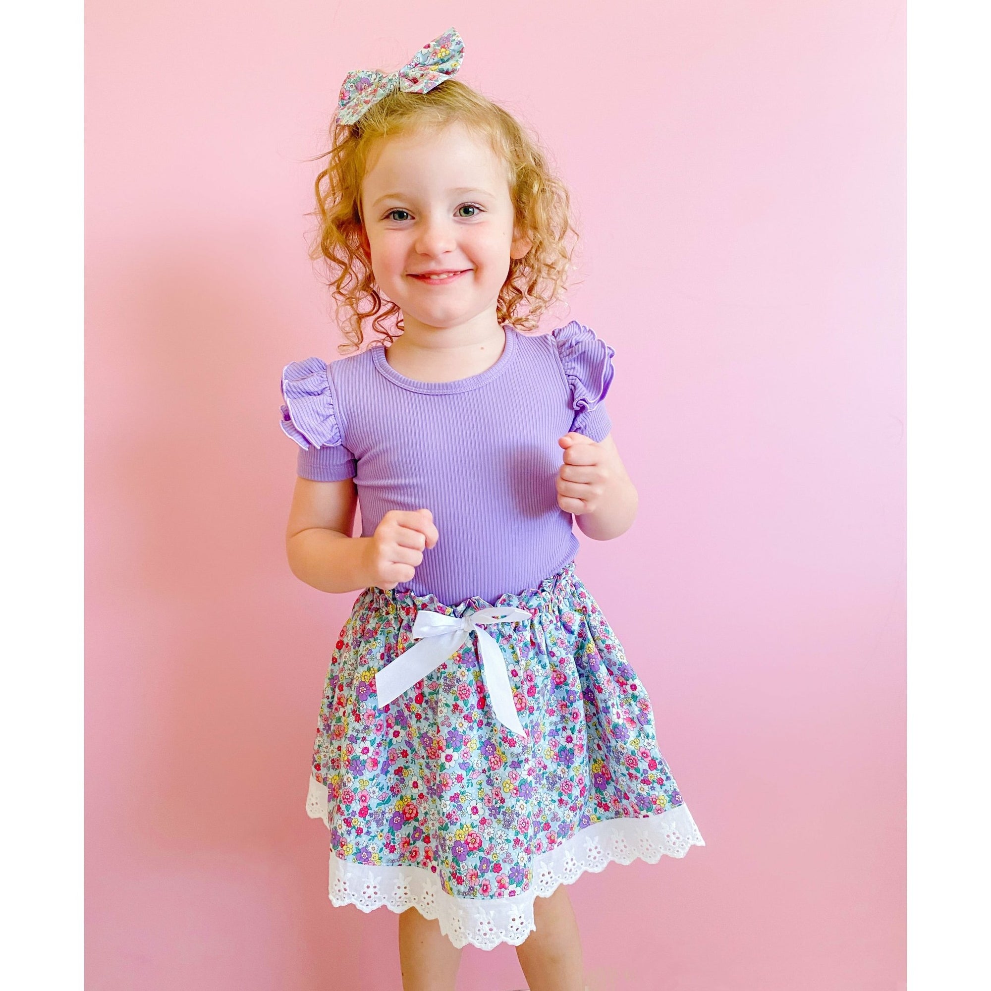 SWEET ORCHID SHORT SLEEVE FLUTTER - Toots Kids