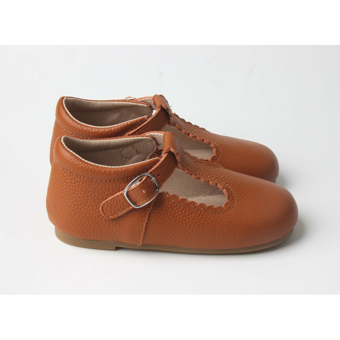 TAN T-BAR SHOES - Toots Kids