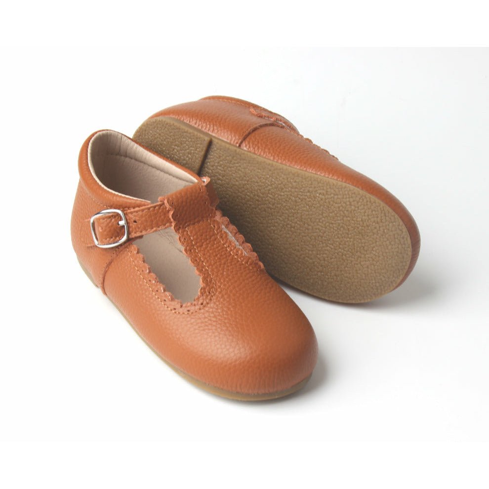 TAN T-BAR SHOES - Toots Kids