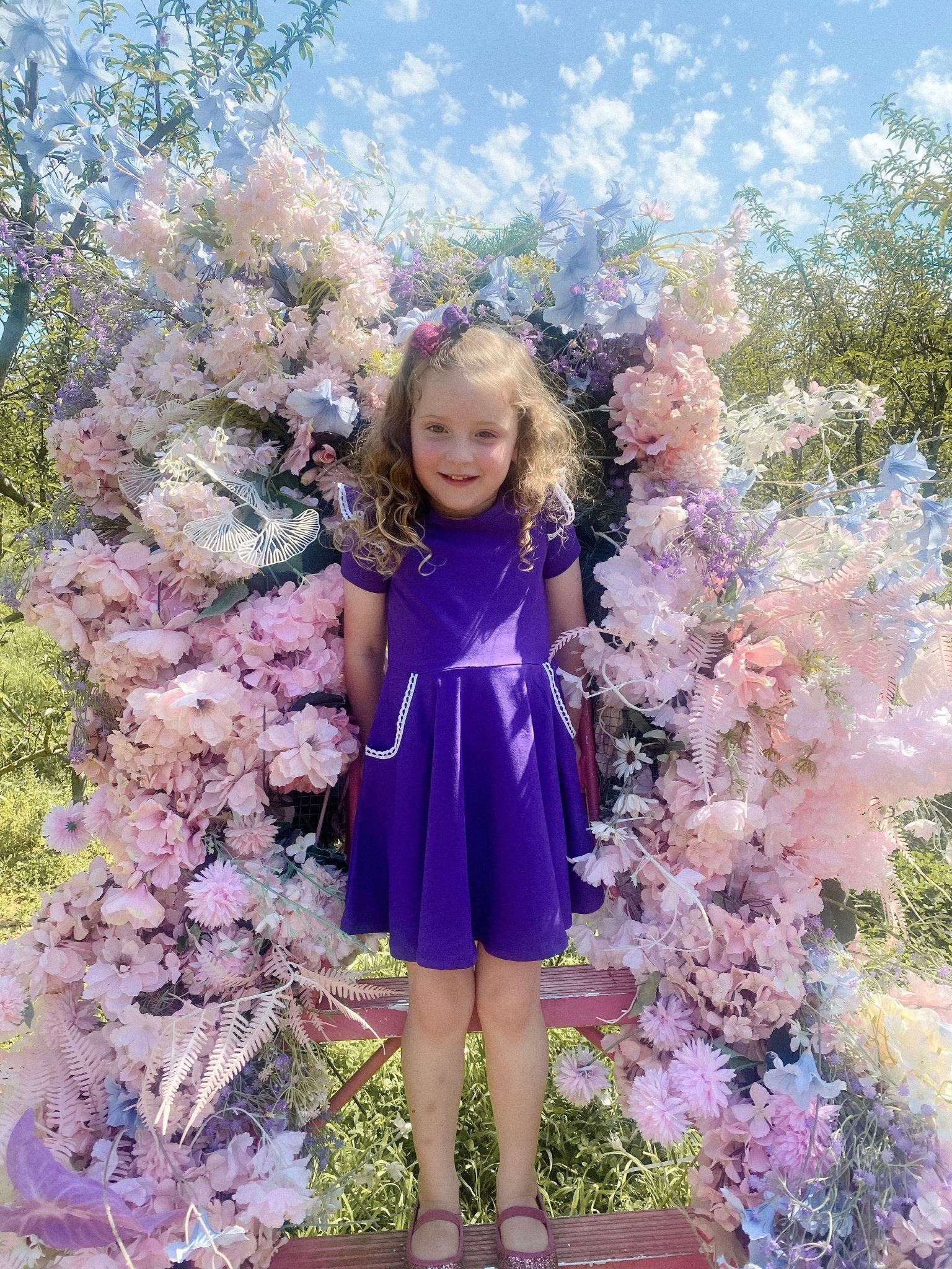 ULTRA VIOLET TWIRLY GIRL DRESS - Toots Kids