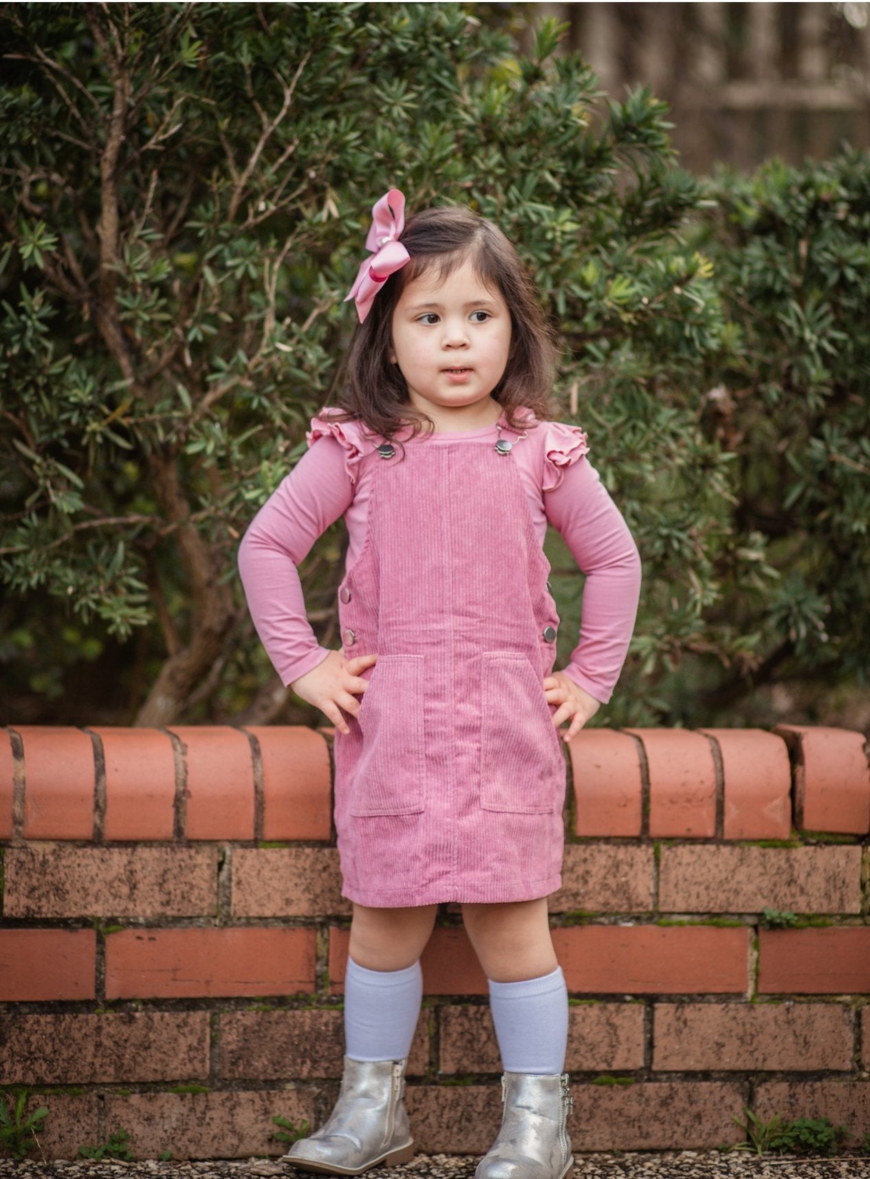 WOODROSE OVERALL DRESS - Toots Kids