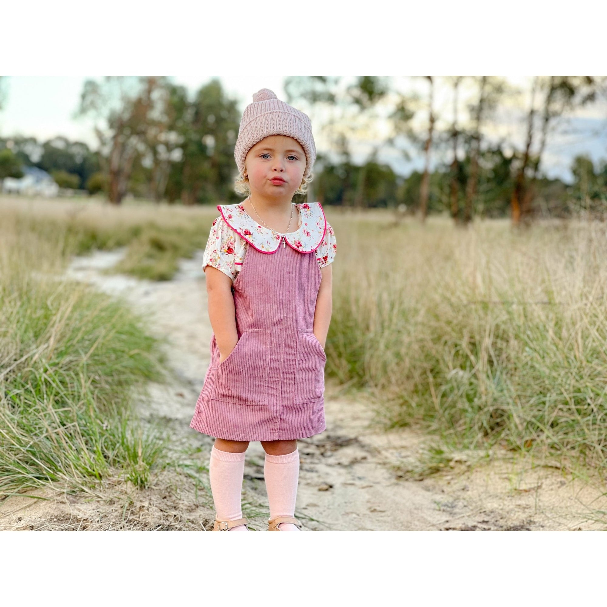 WOODROSE OVERALL DRESS - Toots Kids